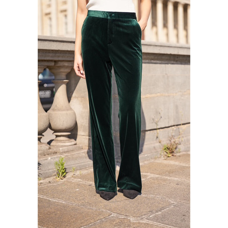 Millie Velvet Trousers - Green