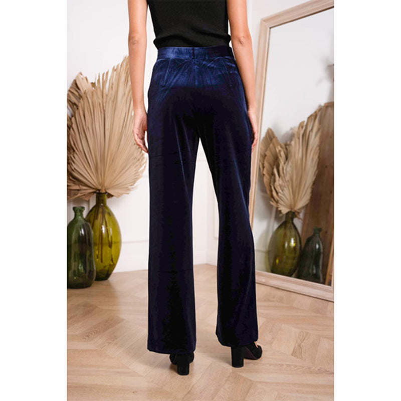Millie Velvet Trousers - Navy