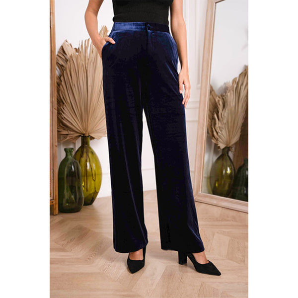 Millie Velvet Trousers - Navy
