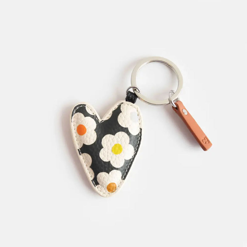 Multi Flower Heart Keyring