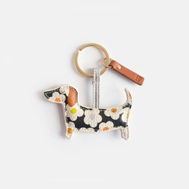 Multi Flower Sausage Dog Keyring