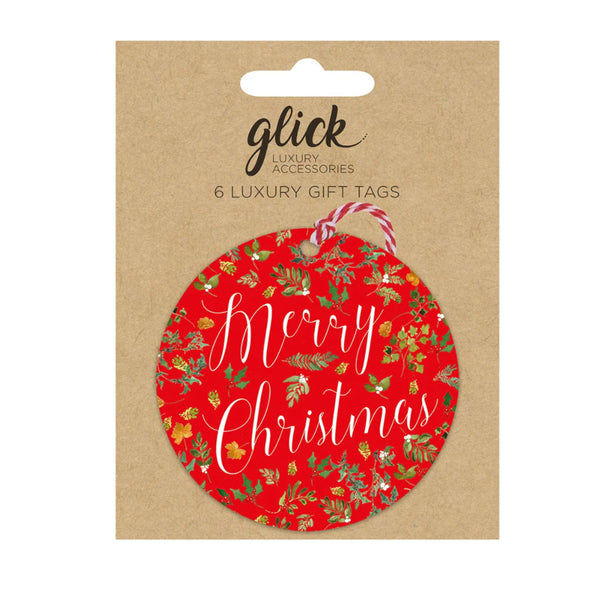 Multipack Christmas Tags - Merry Red