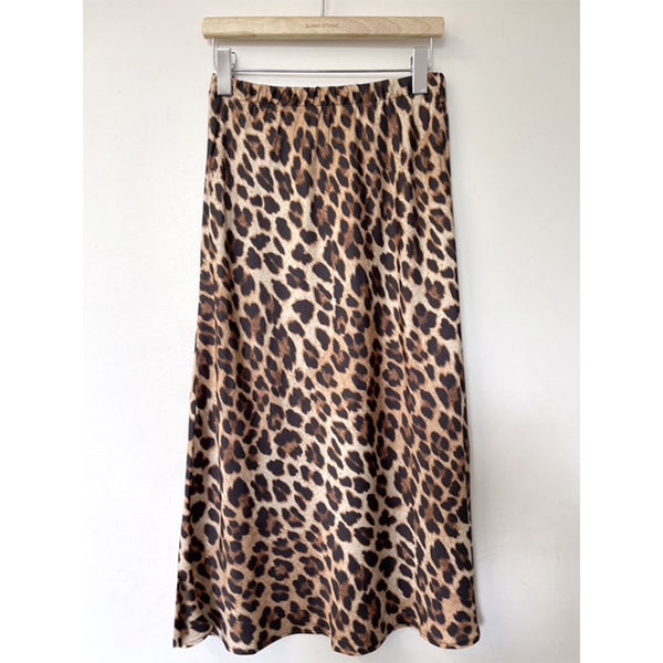 Nala Leopard Satin Skirt