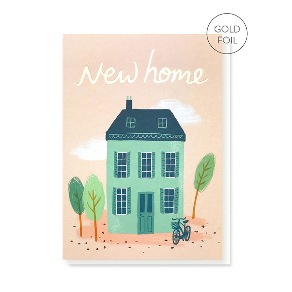 New Home Teal House Card