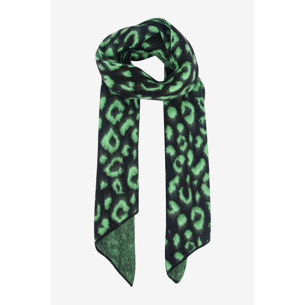 Nico Heavyweight Scarf - Black Lime Leopard