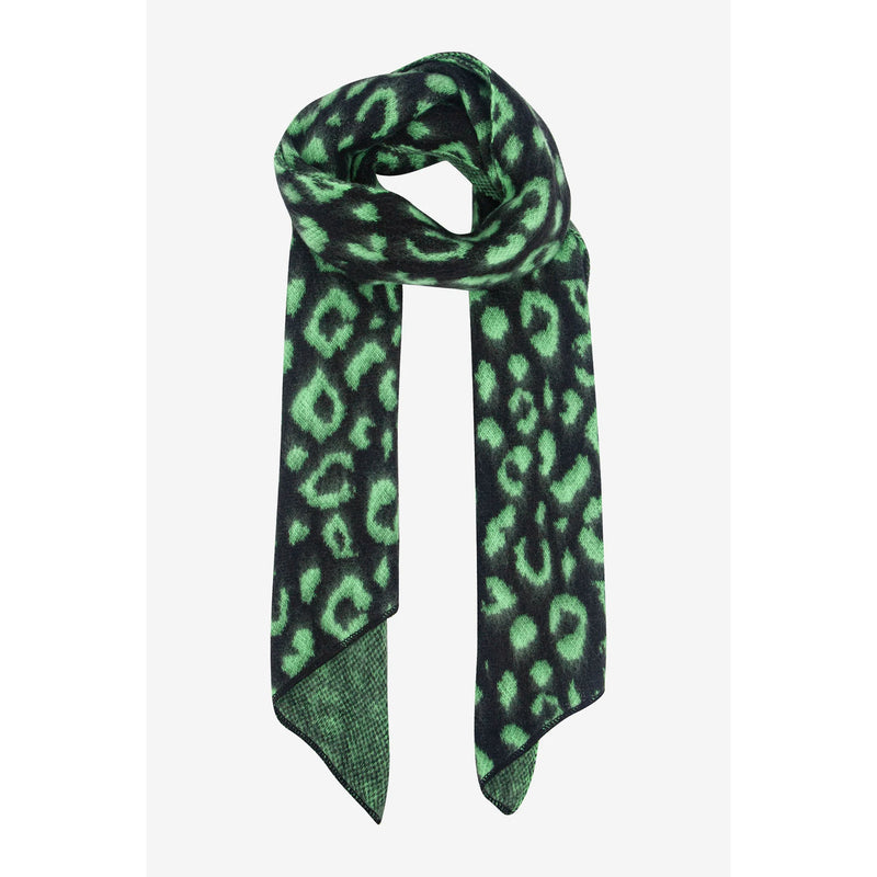 Nico Heavyweight Scarf - Black Lime Leopard
