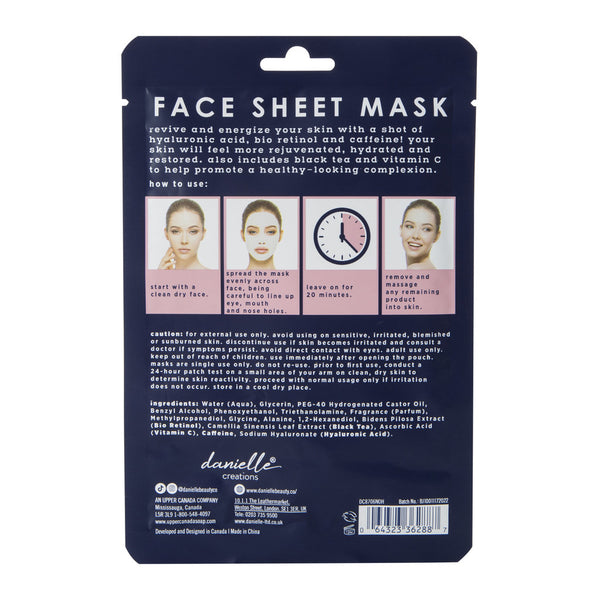 Night Owl Face Sheet Mask - Hyaluronic Acid, Bio Retinol + Caffeine