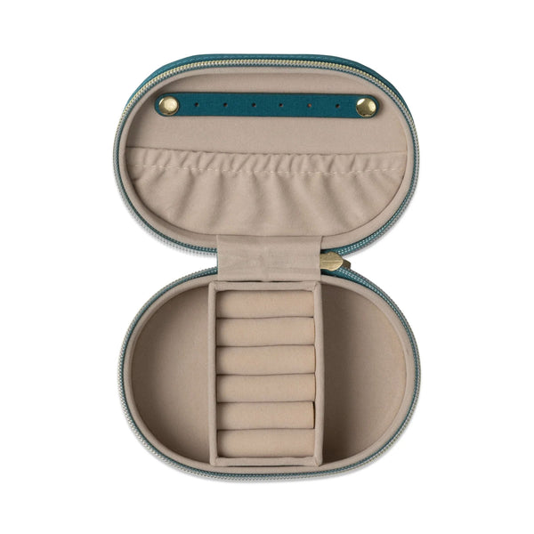 Oval Jewellery Case - Teal Moon