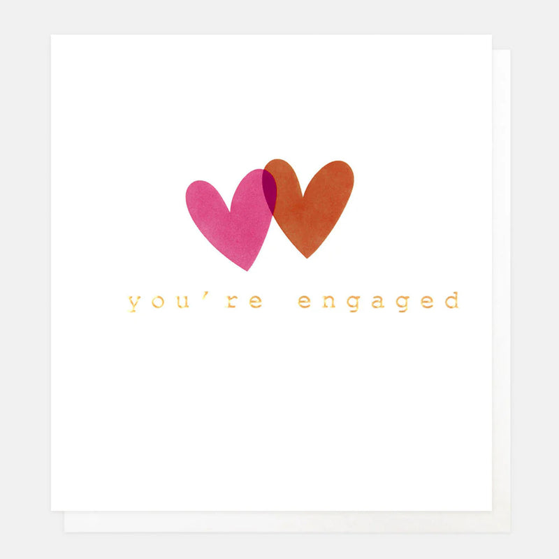 Overlapping Hearts Engagement Card