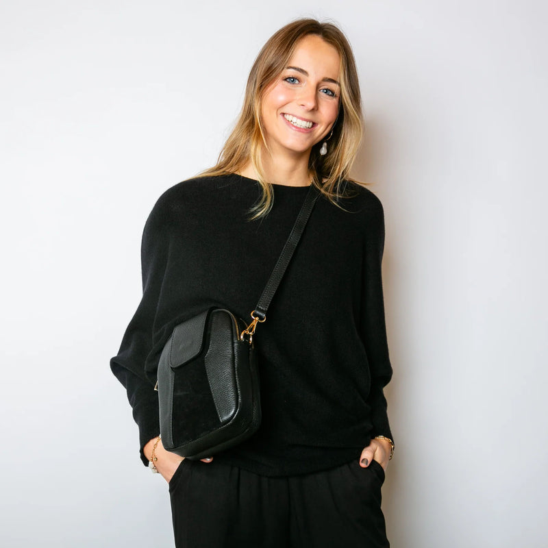 Pearl Back Jumper - Black