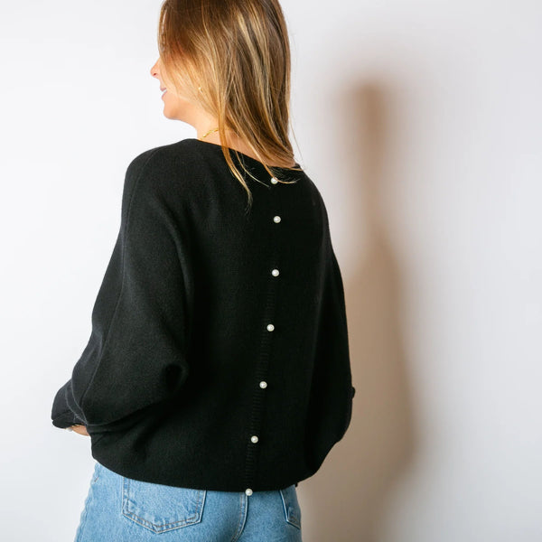 Pearl Back Jumper - Black