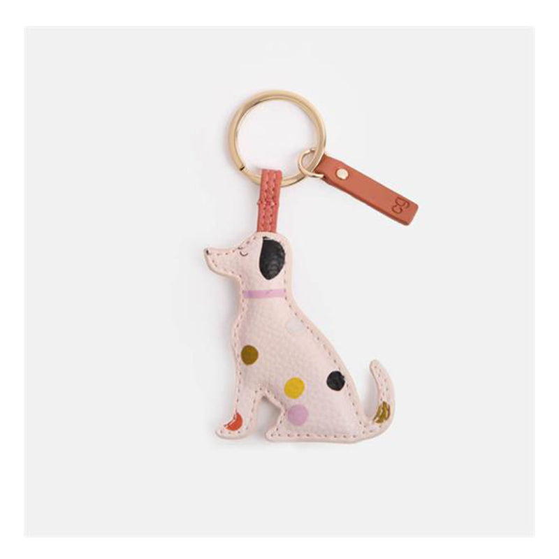 Pink Dotty Lab Dog Keyring