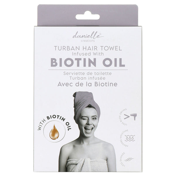 Purple Infused Hair Turban - Biotin Oil
