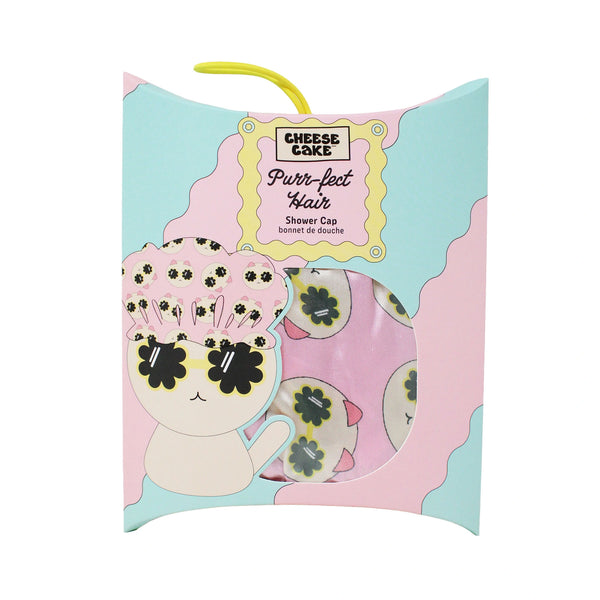 Purr-fect Hair Pink Cat Shower Cap
