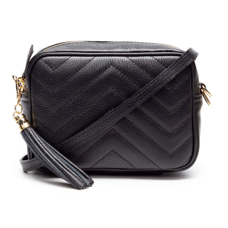 Quilted Crossbody Bag - Black