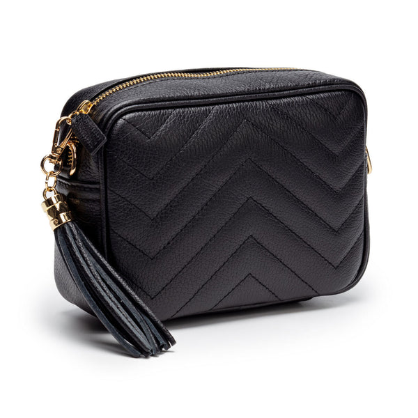 Quilted Crossbody Bag - Black