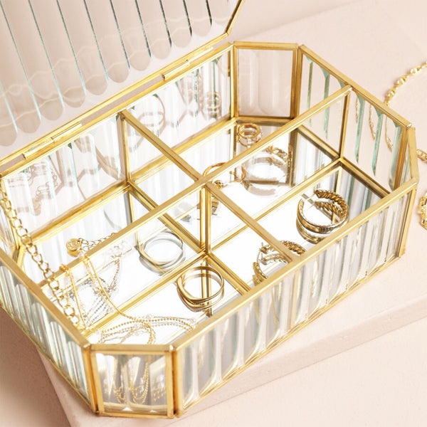 Ribbed Glass Jewellery Box