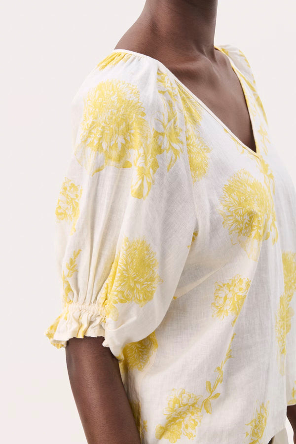 Rosalyn Blouse - Yellow Stunning Flower Print