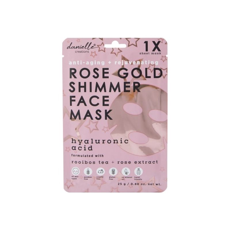 Rose Gold Shimmer Face Sheet Mask - Hyaluronic Acid