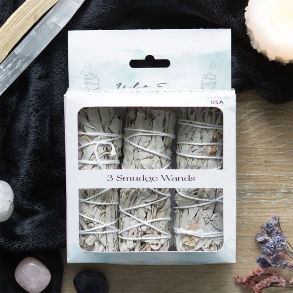 White Sage Smudge Stick Wands - Set of 3