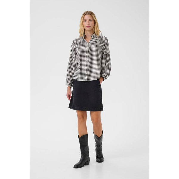 Samilla Shirt - Dark Navy Mini Check