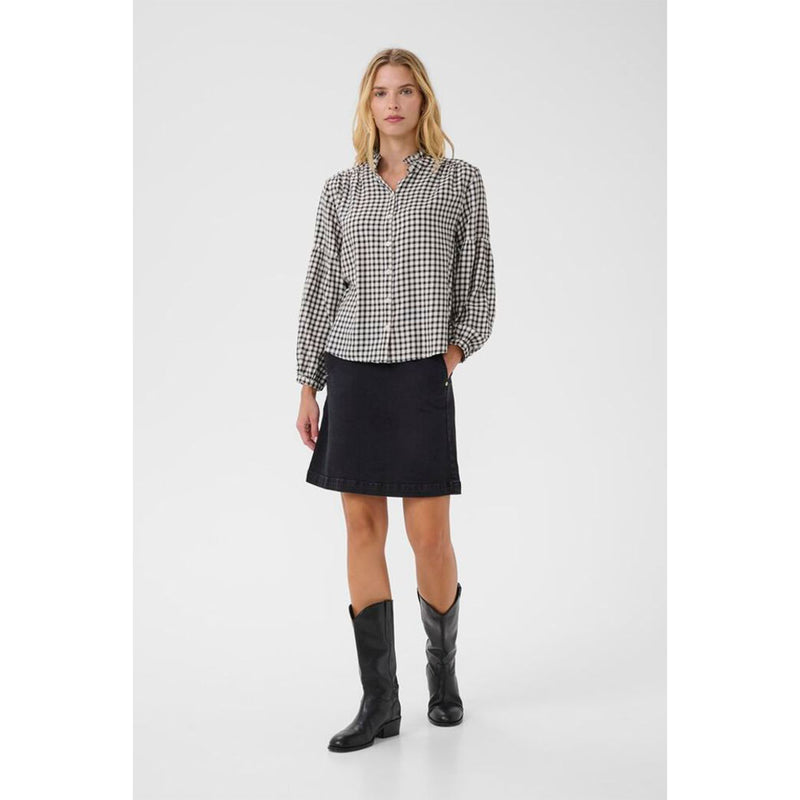 Samilla Shirt - Dark Navy Mini Check