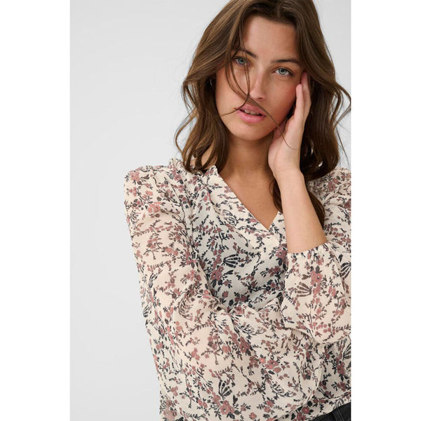 Sandy Blouse - Whitecap Gray Flower Bouquet