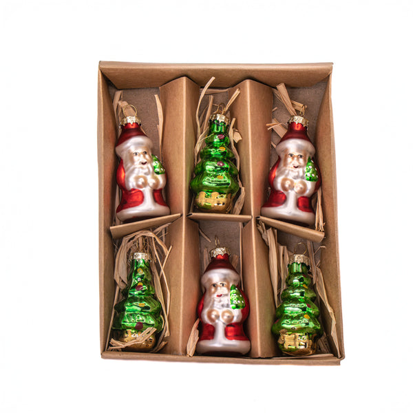 Santa & Trees Mini Shaped Baubles