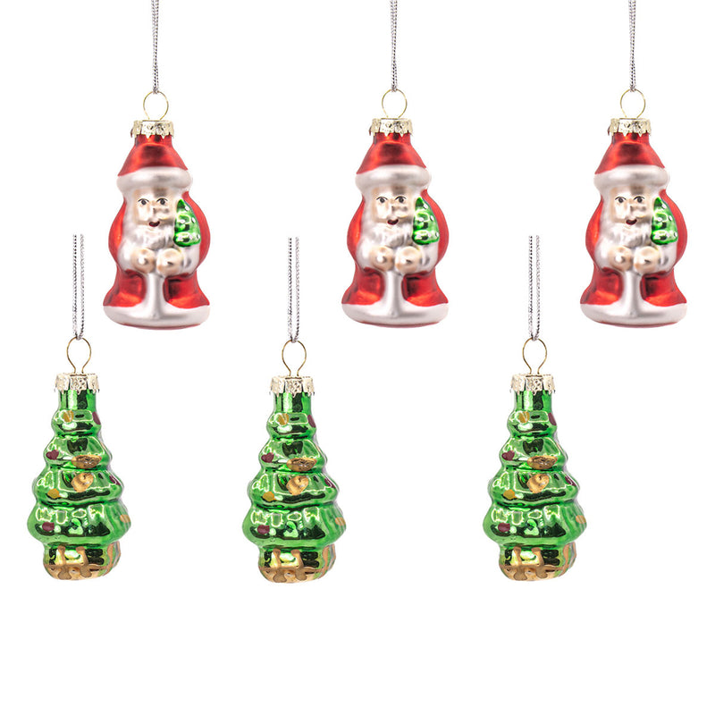 Santa & Trees Mini Shaped Baubles