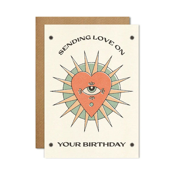 Sending Love On Your Birthday Heart Card