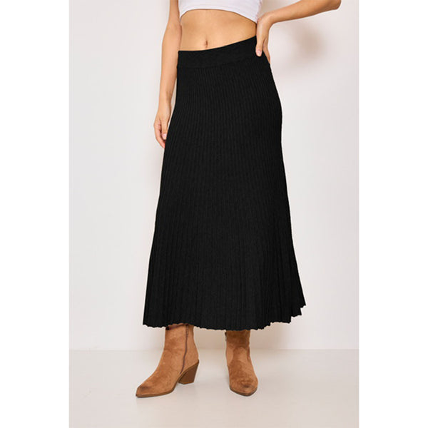 Serena Knitted Skirt - Black