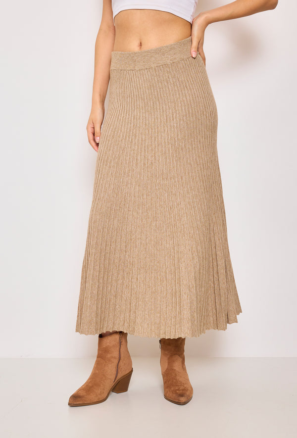 Serena Knitted Skirt - Camel