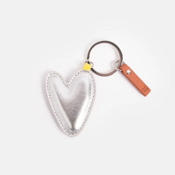 Silver Metallic Heart Keyring