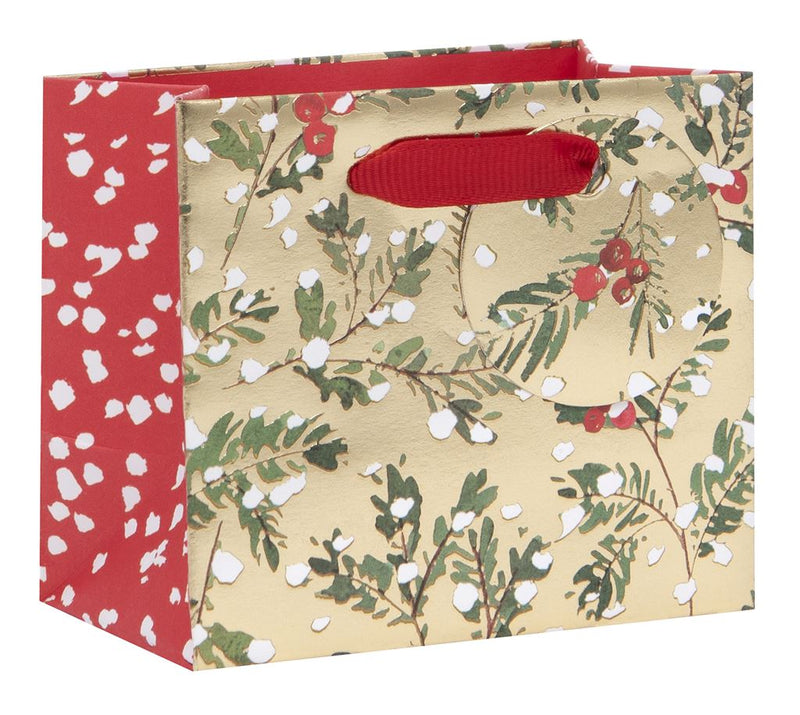 Small Christmas Gift Bag - Golden Sprigs