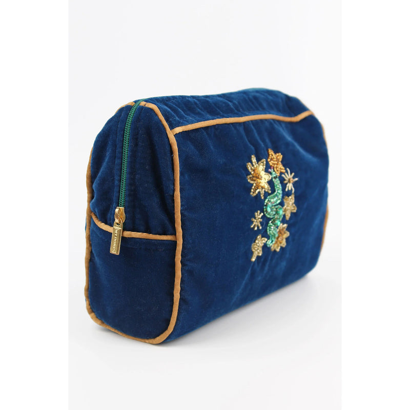 Snake & Celestial Medium Bag - Navy Blue