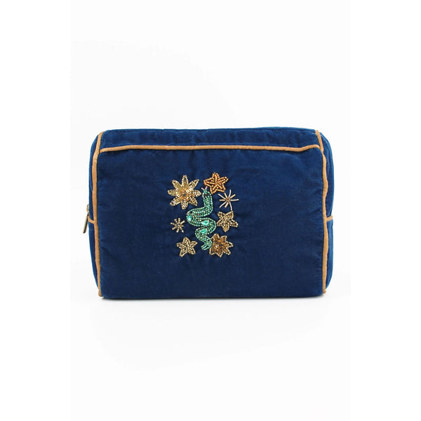 Snake & Celestial Medium Bag - Navy Blue