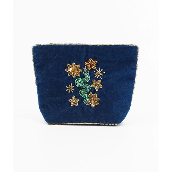 Snake & Celestial Small Bag - Navy Blue