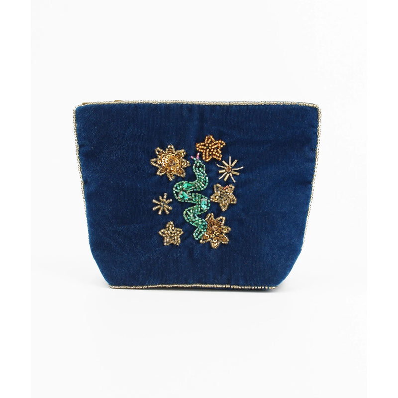 Snake & Celestial Small Bag - Navy Blue