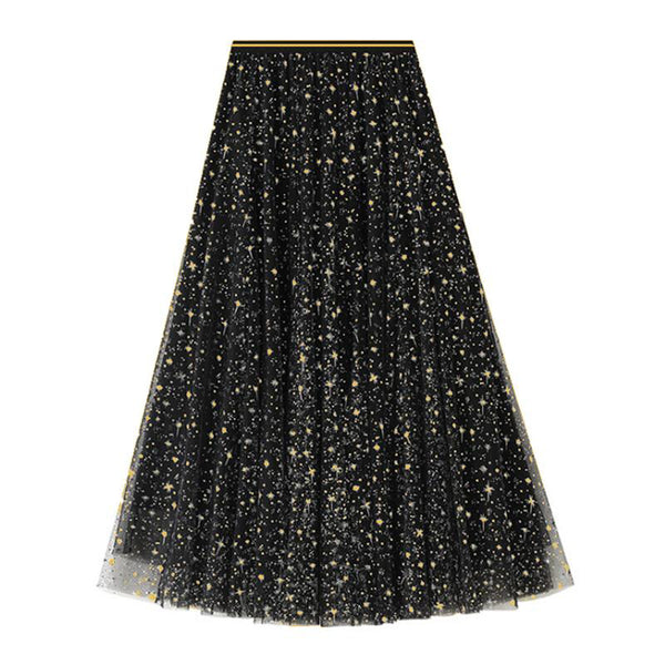 Starburst Tulle Skirt - Gold