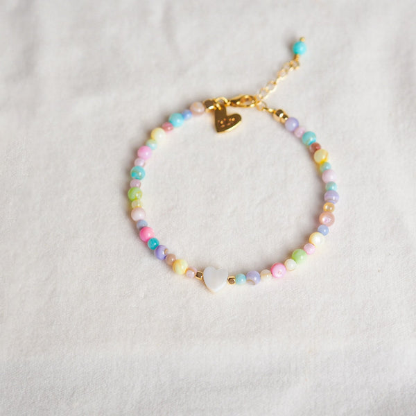 Rainbow bead bracelet hot sale