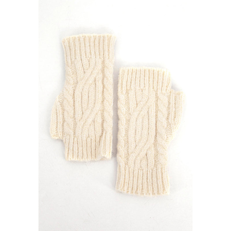 Sydney Cable Knit Wrist Warmers - Cream