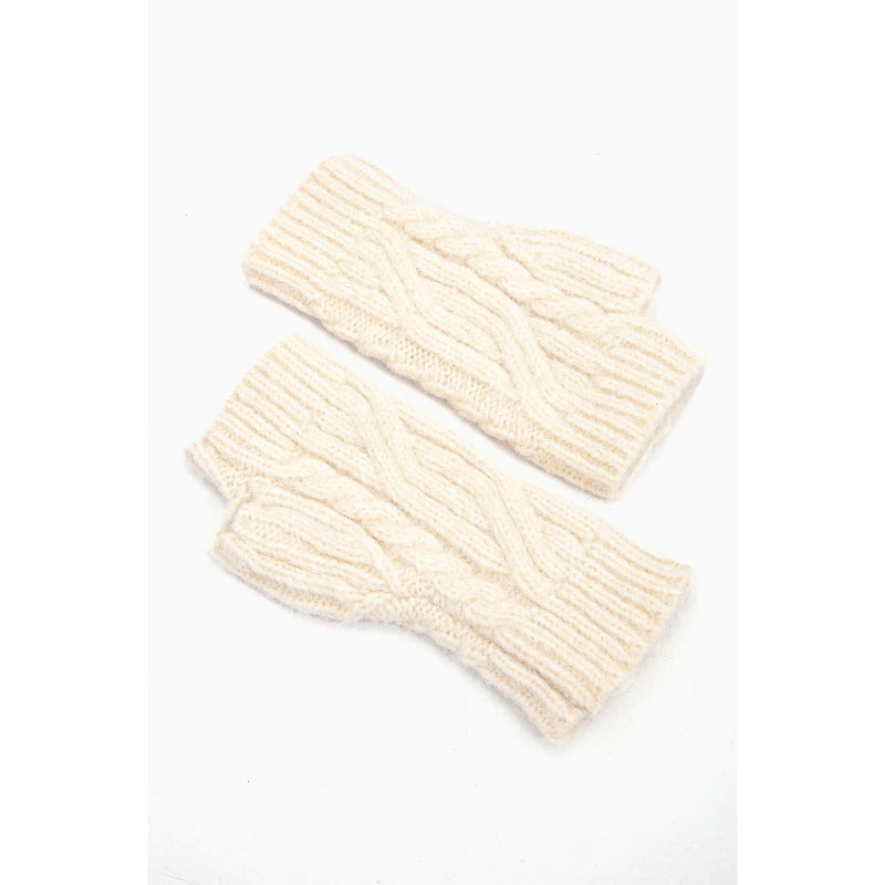 Sydney Cable Knit Wrist Warmers - Cream