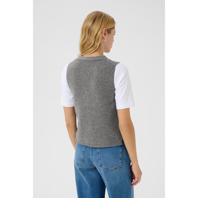 Sylva Knitted Vest - Medium Grey Melange