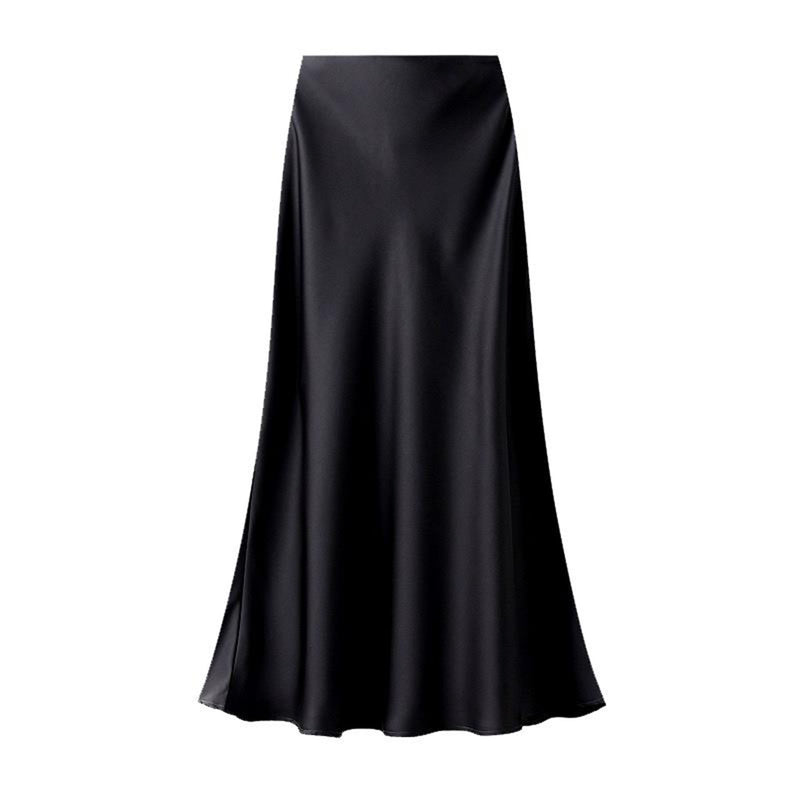 Anna Satin Skirt - Black