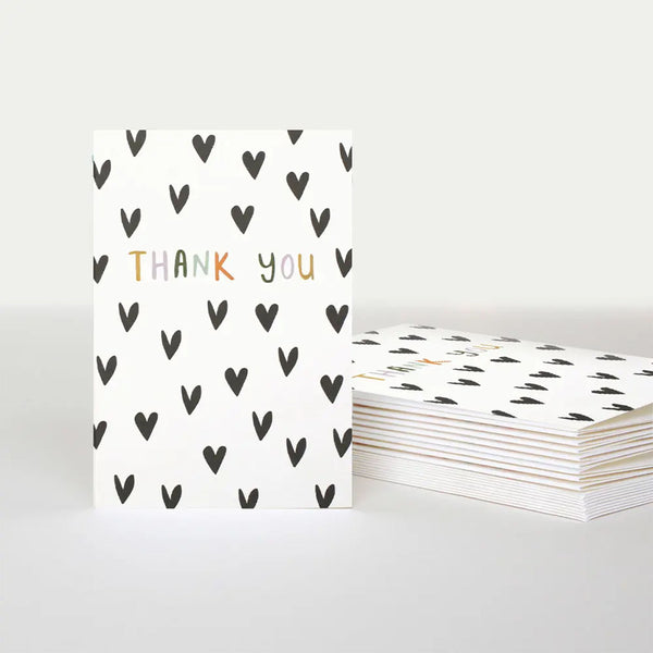 Thank You Scattered Hearts Note Cards - Pack of 10