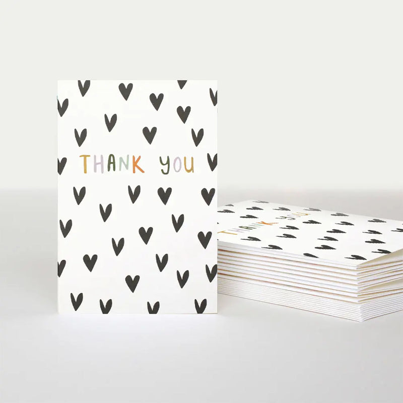 Thank You Scattered Hearts Note Cards - Pack of 10