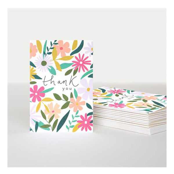 Thank You Floral Note Cards - Pack of 10