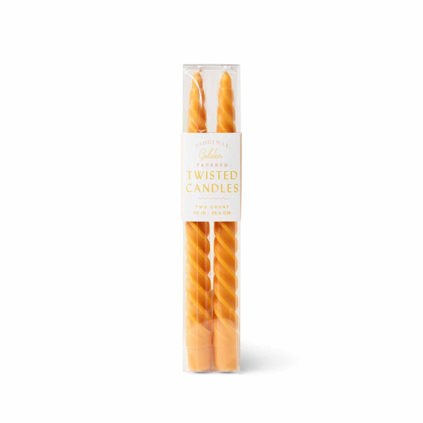 Twisted Taper Candles - Golden