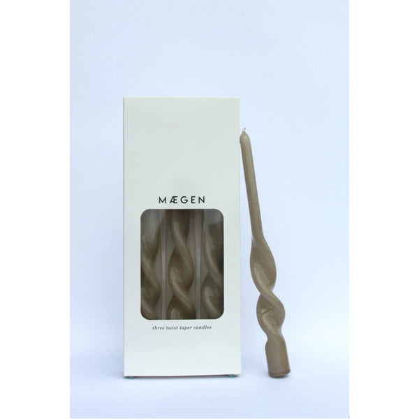 Twisted Taper Candles - Mink