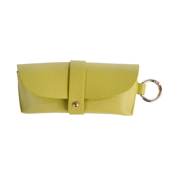 Vegan Leather Glasses Case - Lime